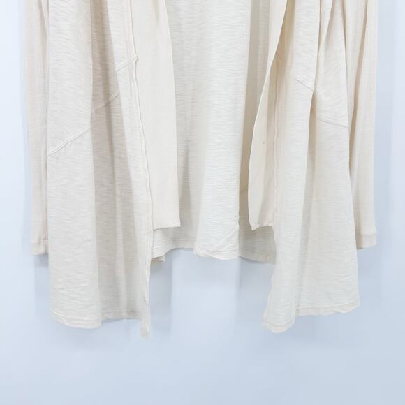 Michael Stars Supima Open Front Long Sleeve Drape Cardigan Cream Womens Sz OS - Picture 5 of 11